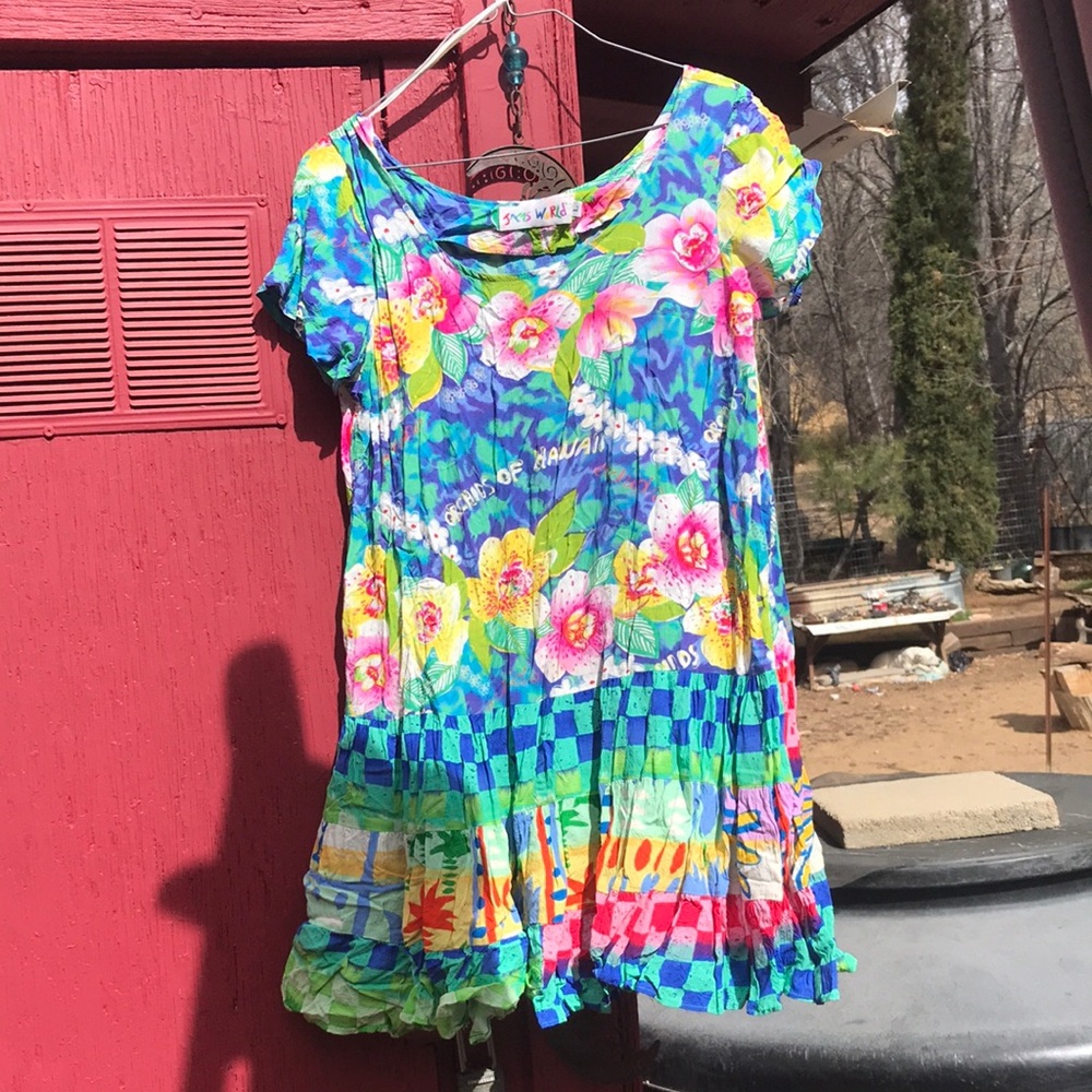 Jams World Blue and Yellow Ruffled Tiered Sundress
